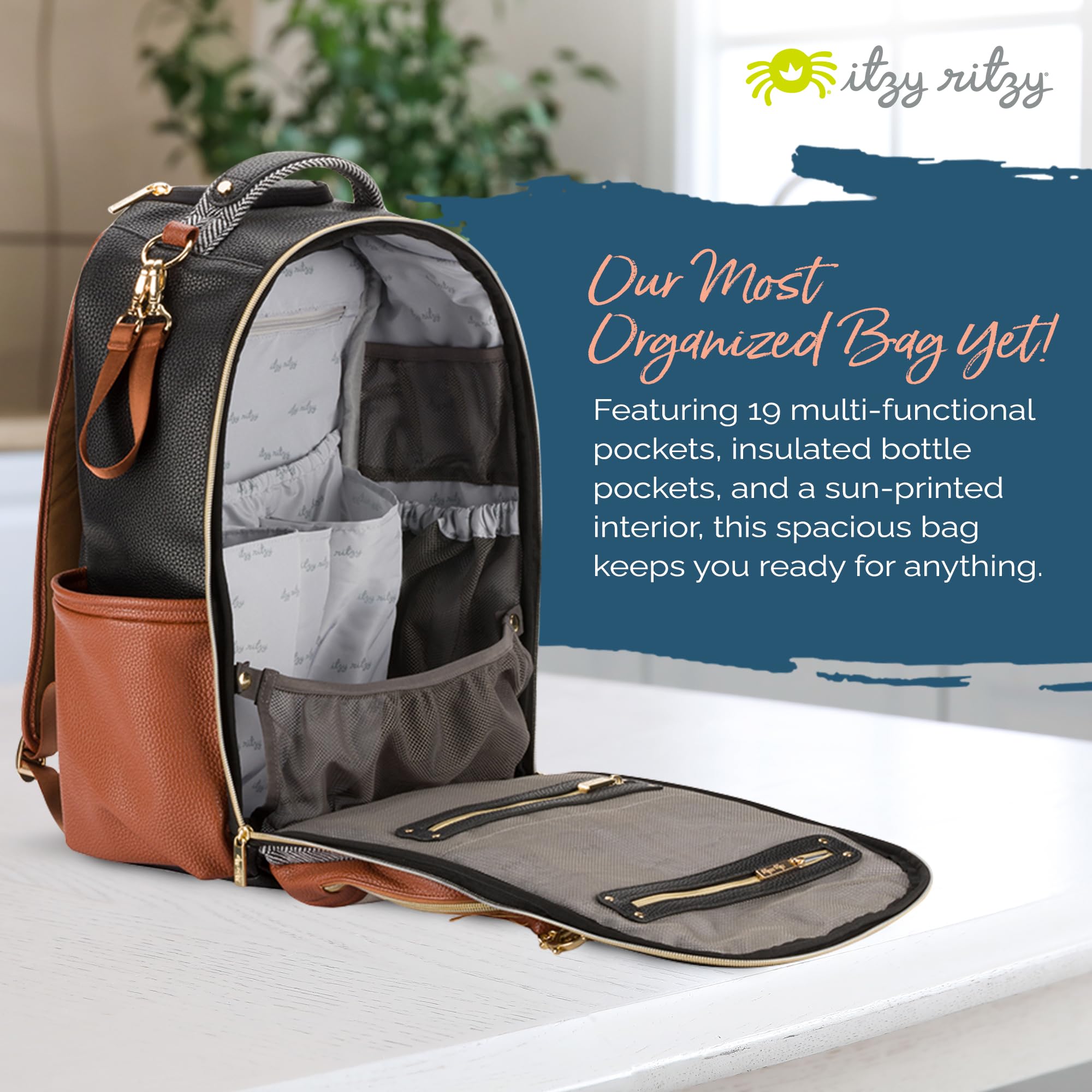 Laptop pocket fits up to 15 inches on Itzy Ritzy Boss Plus backpack