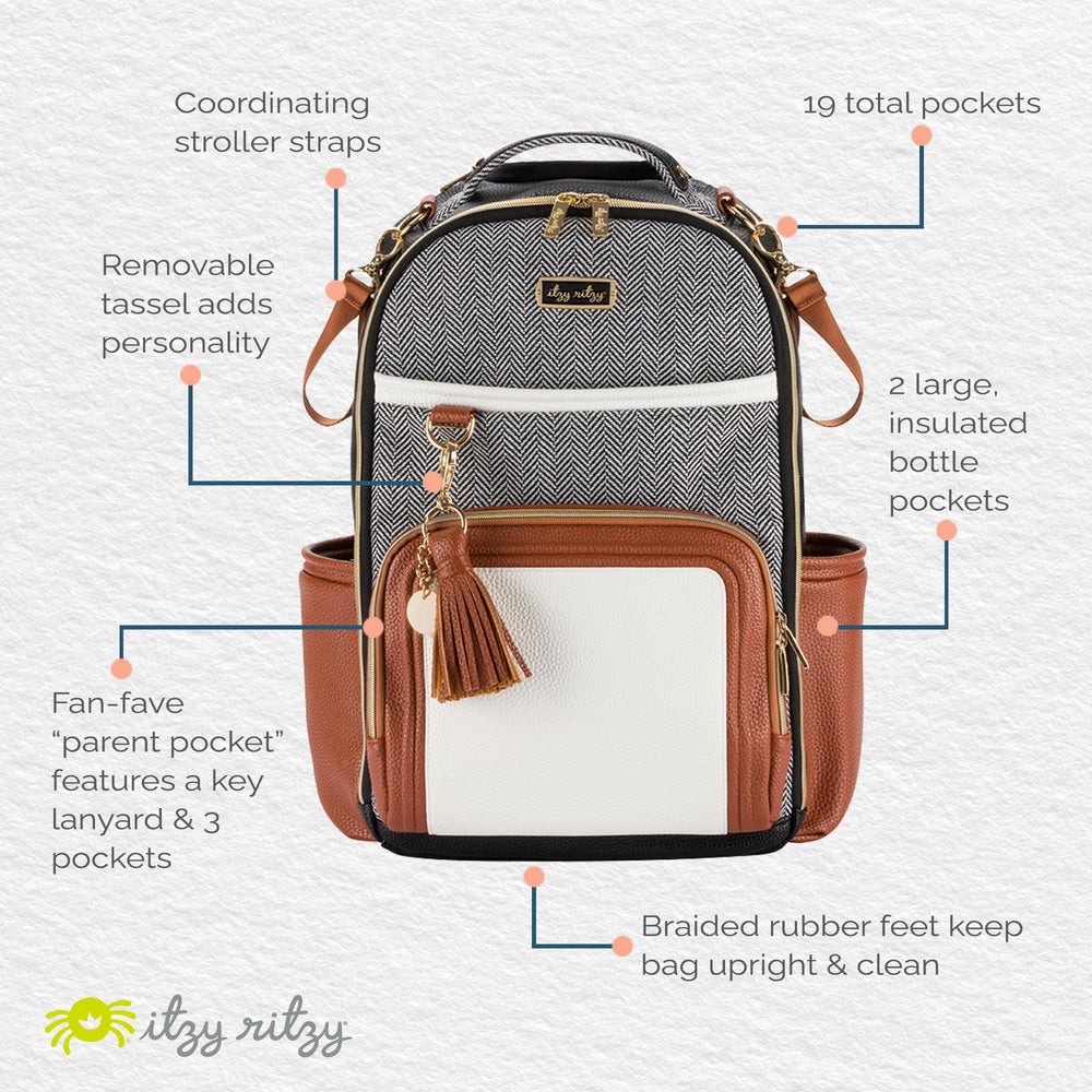 Stroller straps attached to Itzy Ritzy Boss Plus for hands-free outings