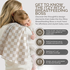 Itzy Ritzy Breastfeeding Boss car seat canopy providing shade
