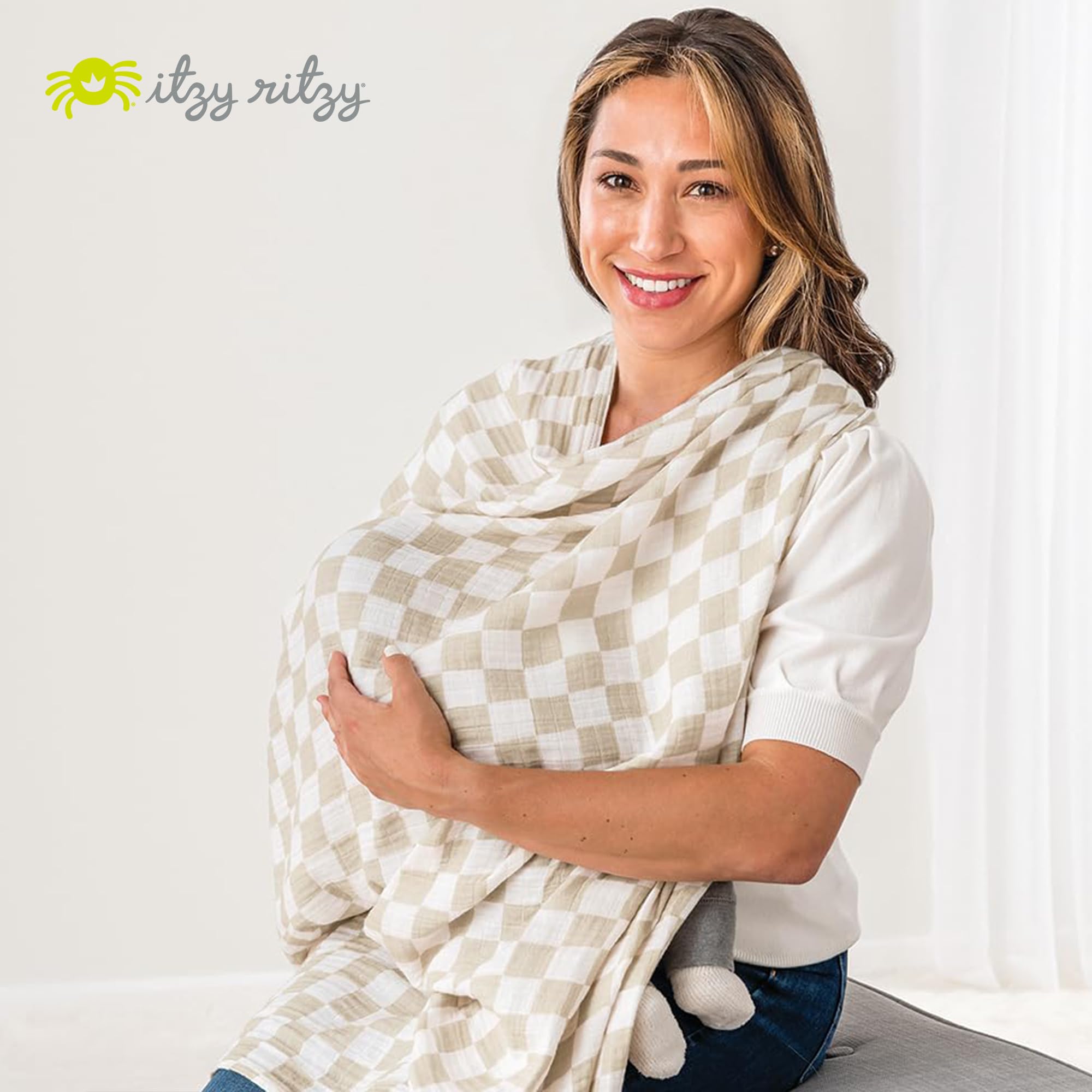 Itzy Ritzy Breastfeeding Boss soft muslin texture close-up