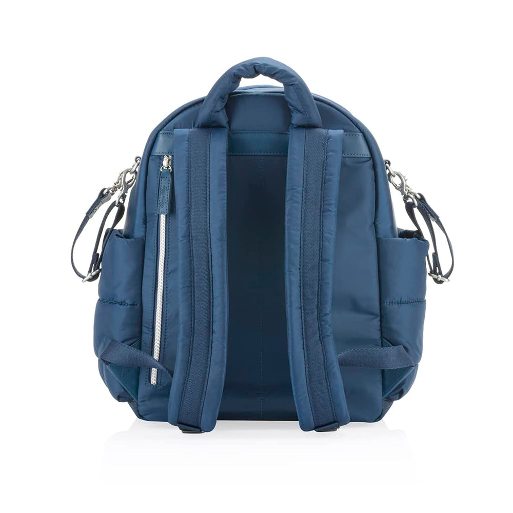 Itzy Ritzy Dream Backpack side view shows a lightweight, stylish puffer design.
