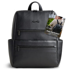 Itzy Ritzy Eras diaper bag backpack front view shows 15 pockets for easy organization.