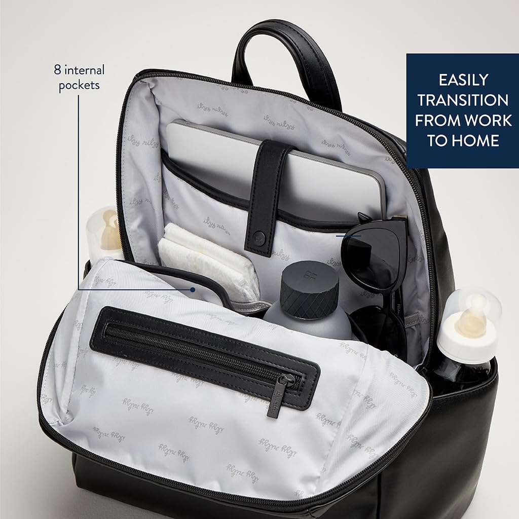 Itzy Ritzy Eras diaper bag stroller straps keep hands free while on the go.