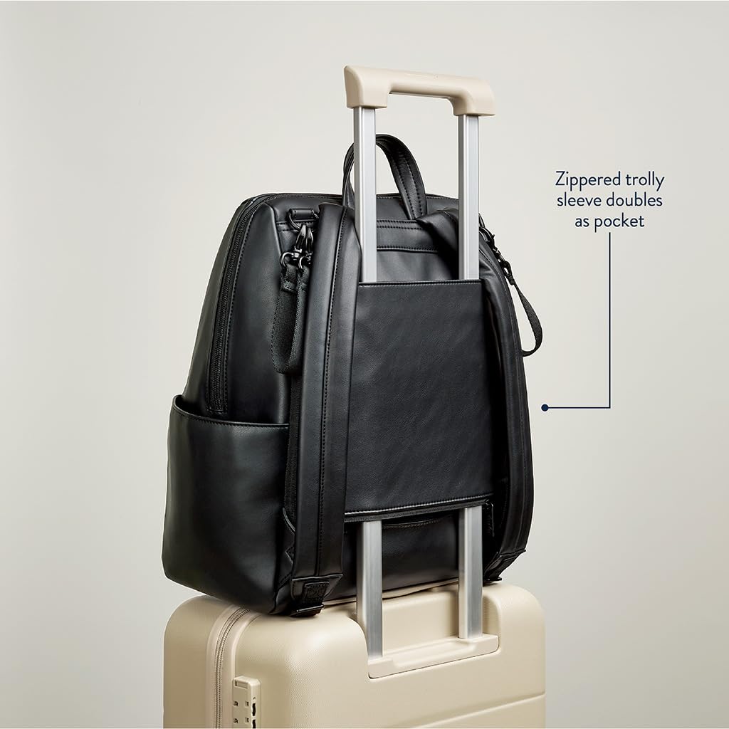 Itzy Ritzy Eras vegan leather finish adds durable, clean, minimalist style.