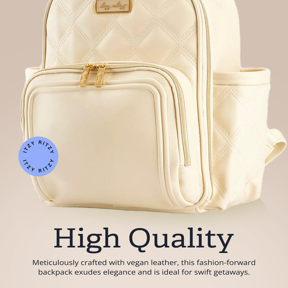 Itzy Ritzy Mini Plus Backpack grab-handle for quick access and versatile carrying.
