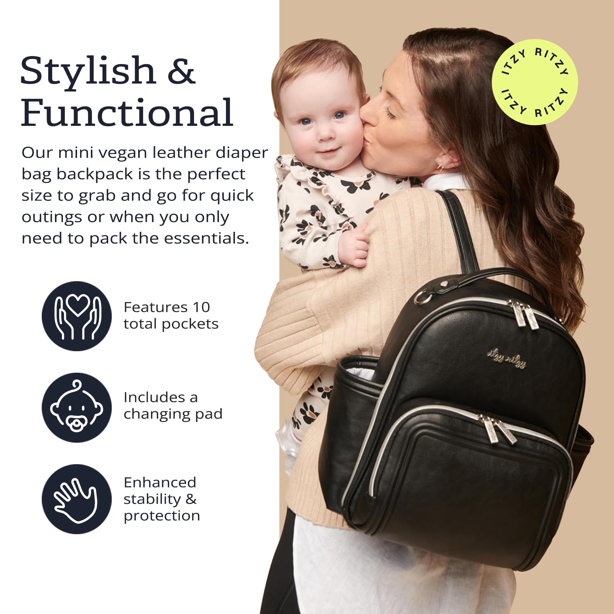 Itzy Ritzy mini plus bottle pockets keep bottles secure during outings
