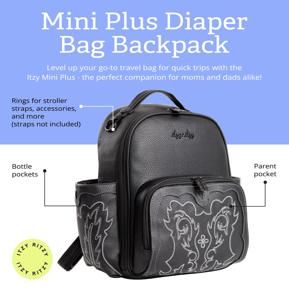 Itzy Ritzy Mini Plus Outlaw bottle pockets keep baby bottles within easy reach