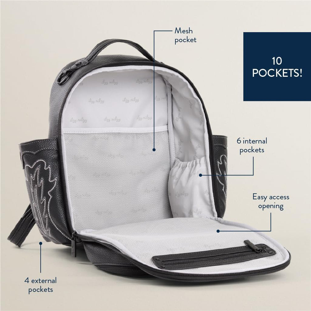 Itzy Ritzy Mini Plus Outlaw grab-handle provides quick access when needed