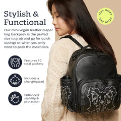 Itzy Ritzy Mini Plus Outlaw organized pockets help you stay tidy on outings