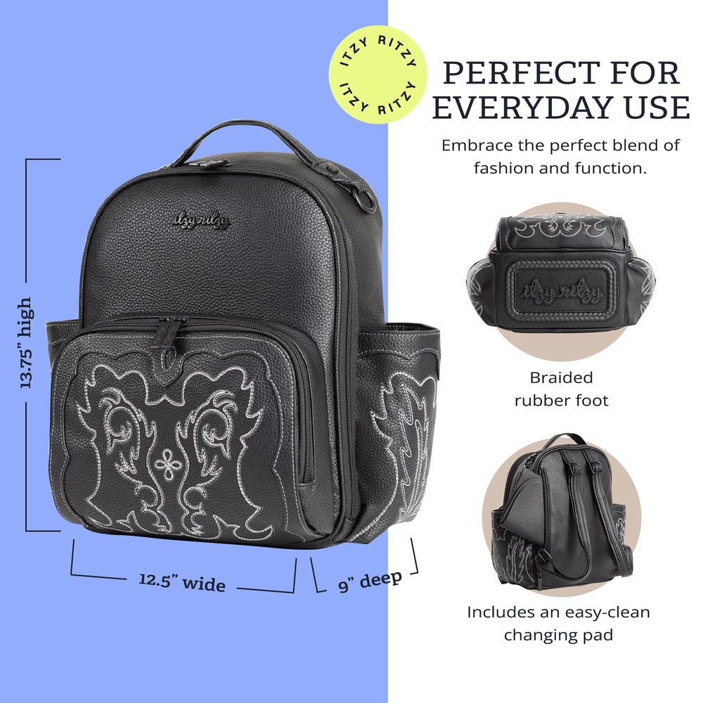 Itzy Ritzy Mini Plus Outlaw parent pocket securely holds keys and essentials