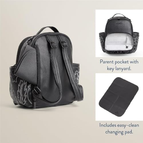 Itzy Ritzy Mini Plus Outlaw vegan leather finish blends durability and style