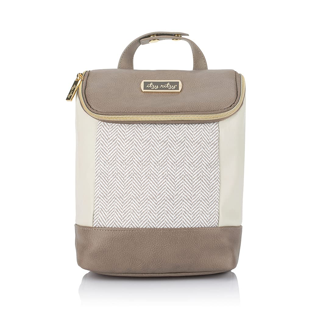 Itzy Ritzy Vanilla Latte insulated bottle bag front view for stylish bottle storage