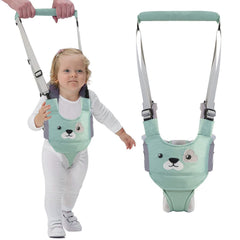 IULONEE baby walker harness with green strap system supports steady first steps