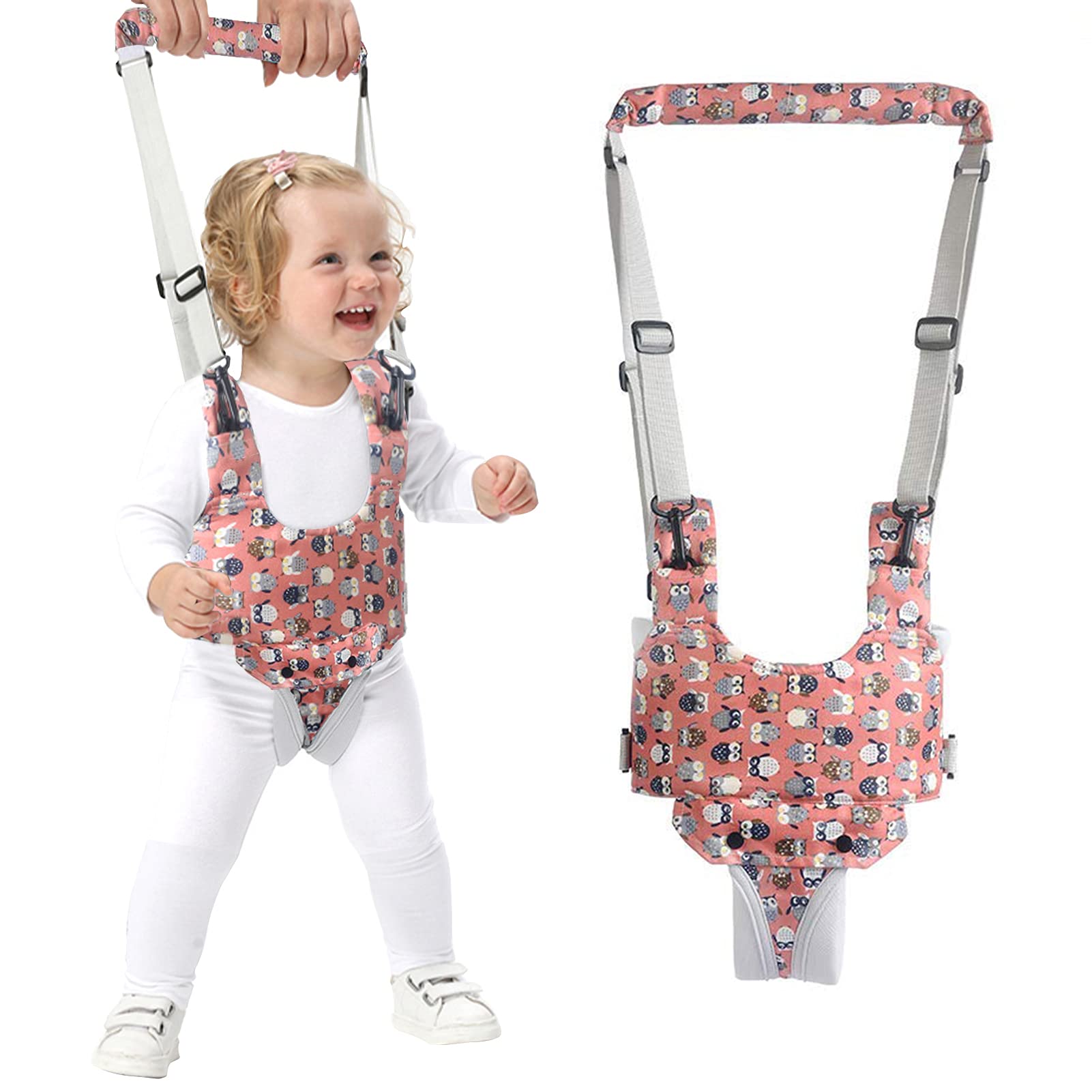 IULONEE baby walker harness with adjustable straps supports steady standing and balanced steps