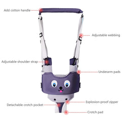 IULONEE Baby Walker Harness grey detachable crotch pad enables flexible walking.