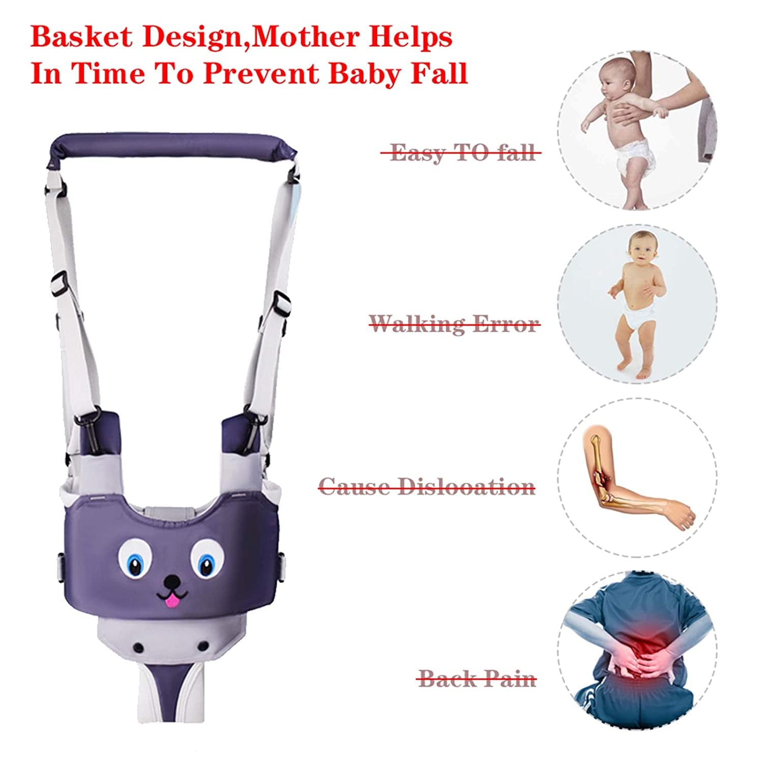 IULONEE Baby Walker Harness grey lightweight design is ideal for on-the-go use.