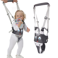IULONEE baby walker harness on toddler standing for stable first steps.