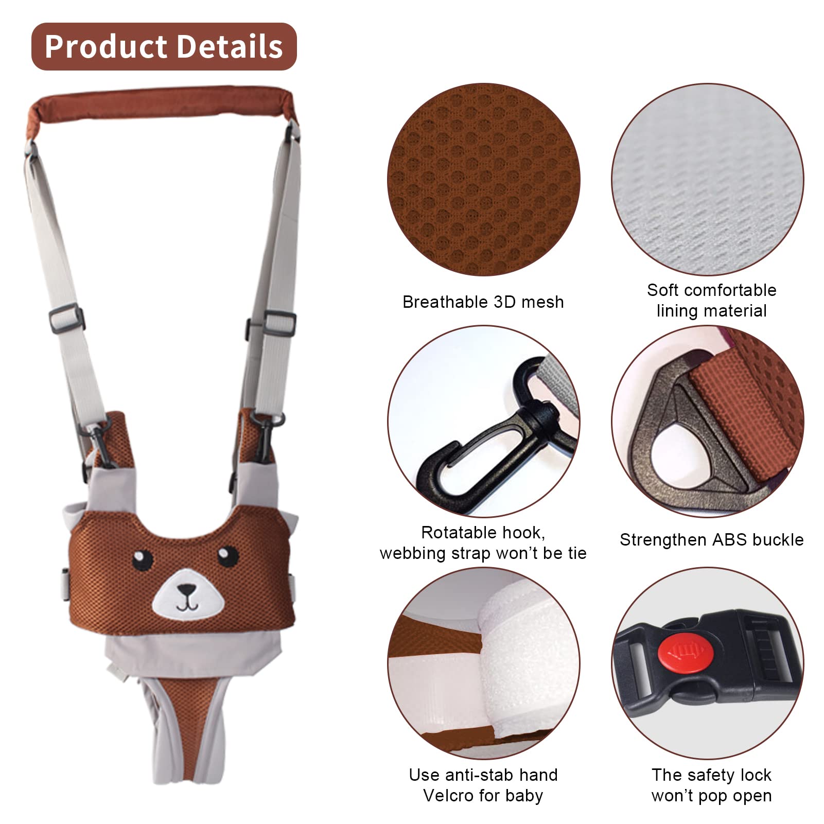 IULONEE walking harness with adjustable straps for a secure, growing fit.