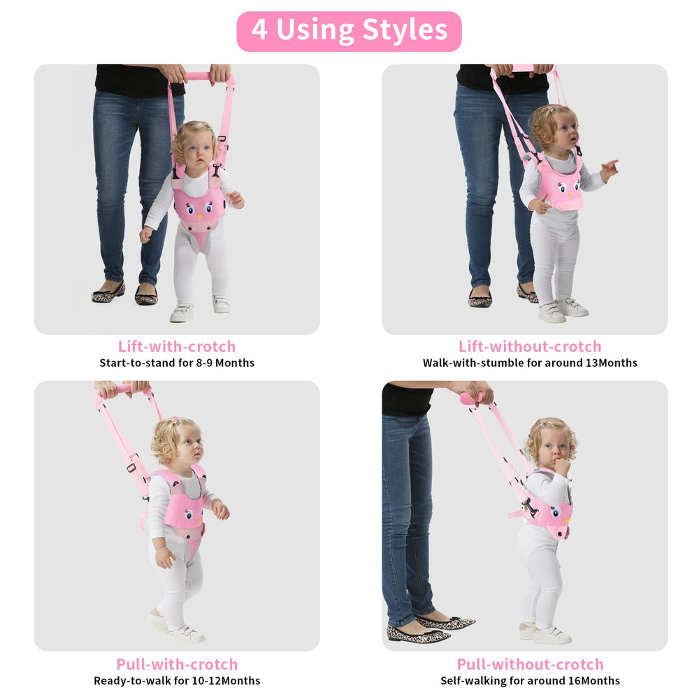 IULONEE pink walking harness with detachable crotch band supports growth