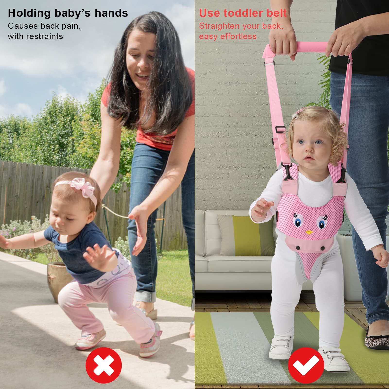 IULONEE pink harness features a sturdy carabiner for safety and portability