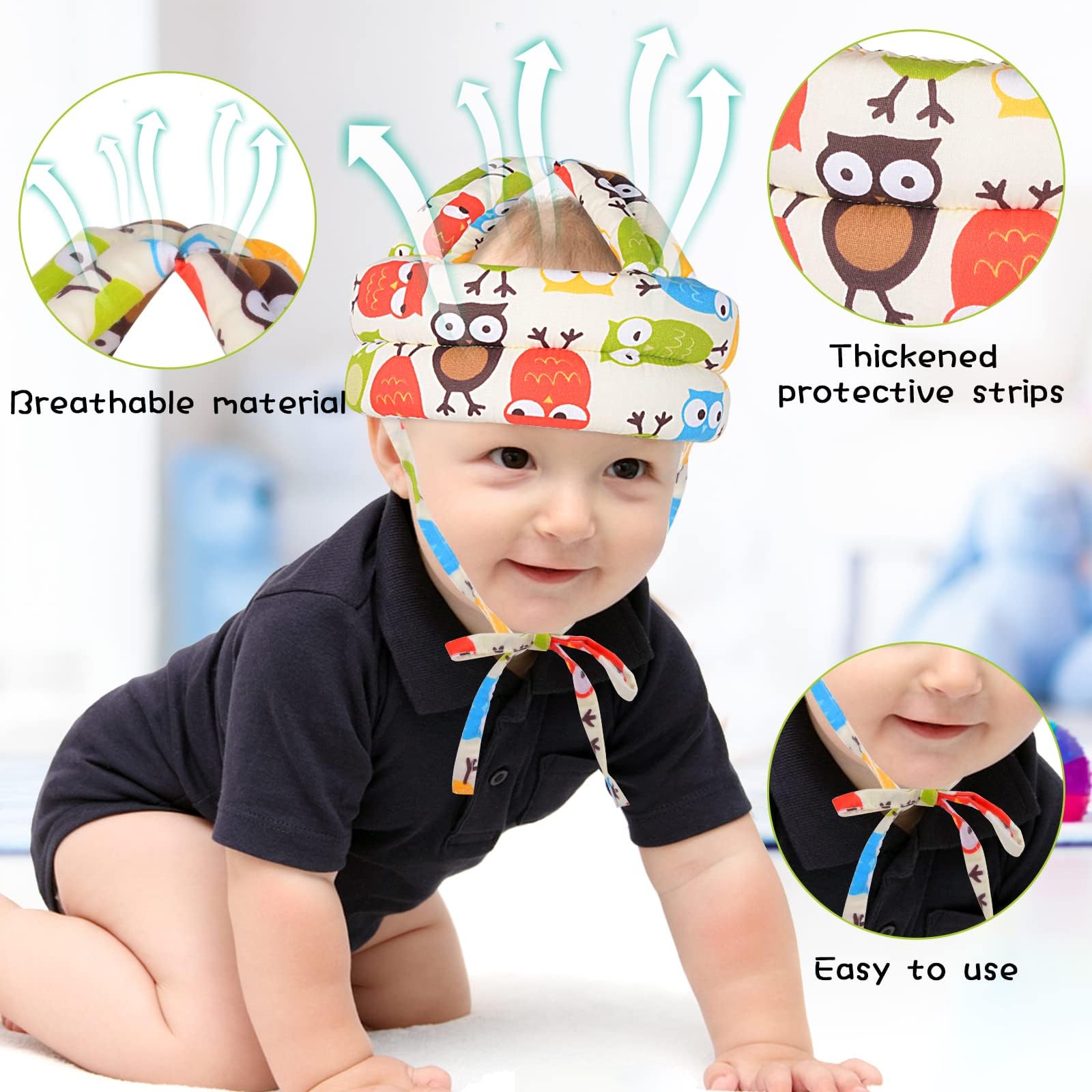 IUMÉ Toddler Safety Helmet cotton-material provides soft, light comfort for active toddlers.