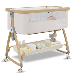 IUVKIMOM bassinet bedside sleeper setup for near-bed access and easy night checks.