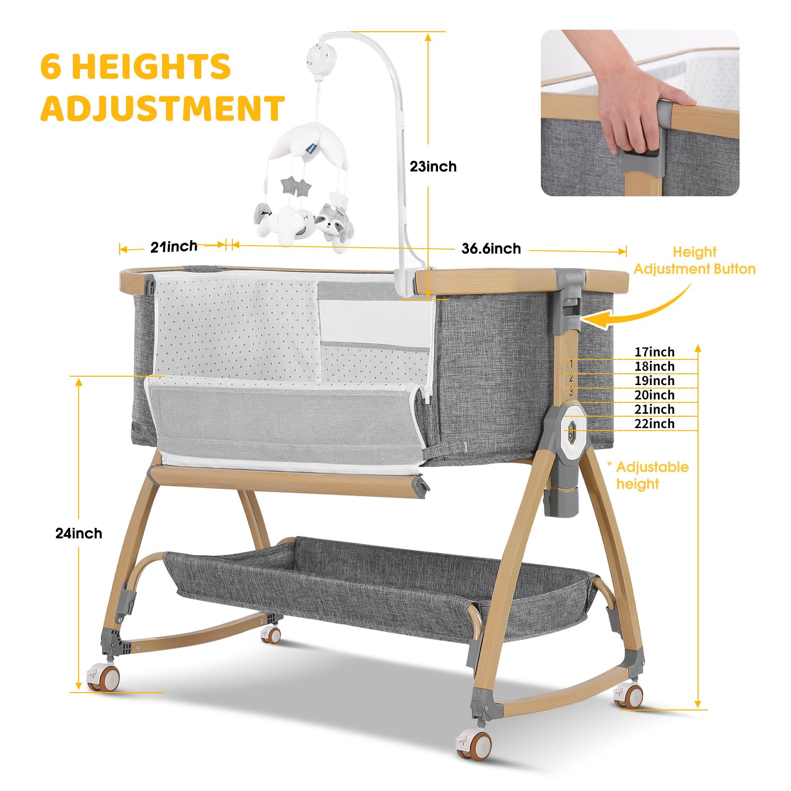 IUVKIMOM bassinet mesh sides emphasizing airflow and visibility.