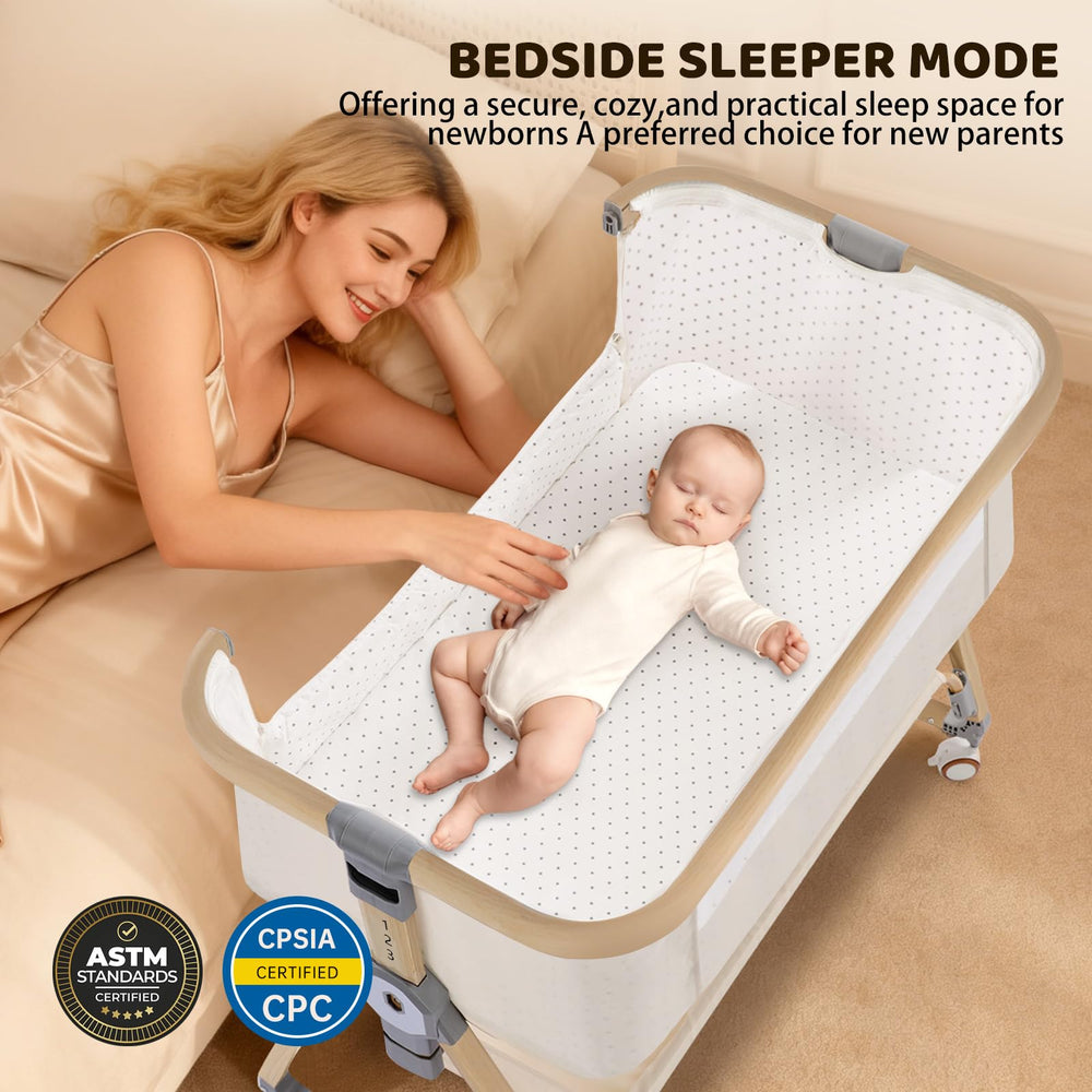 IUVKIMOM bassinet rocking function for soothing nighttime comfort.