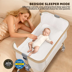 IUVKIMOM bassinet rocking function for soothing nighttime comfort.