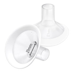 IVARONAL 21mm soft rim flange shows compatibility with Medela and Lansinoh pumps for comfortable expression.