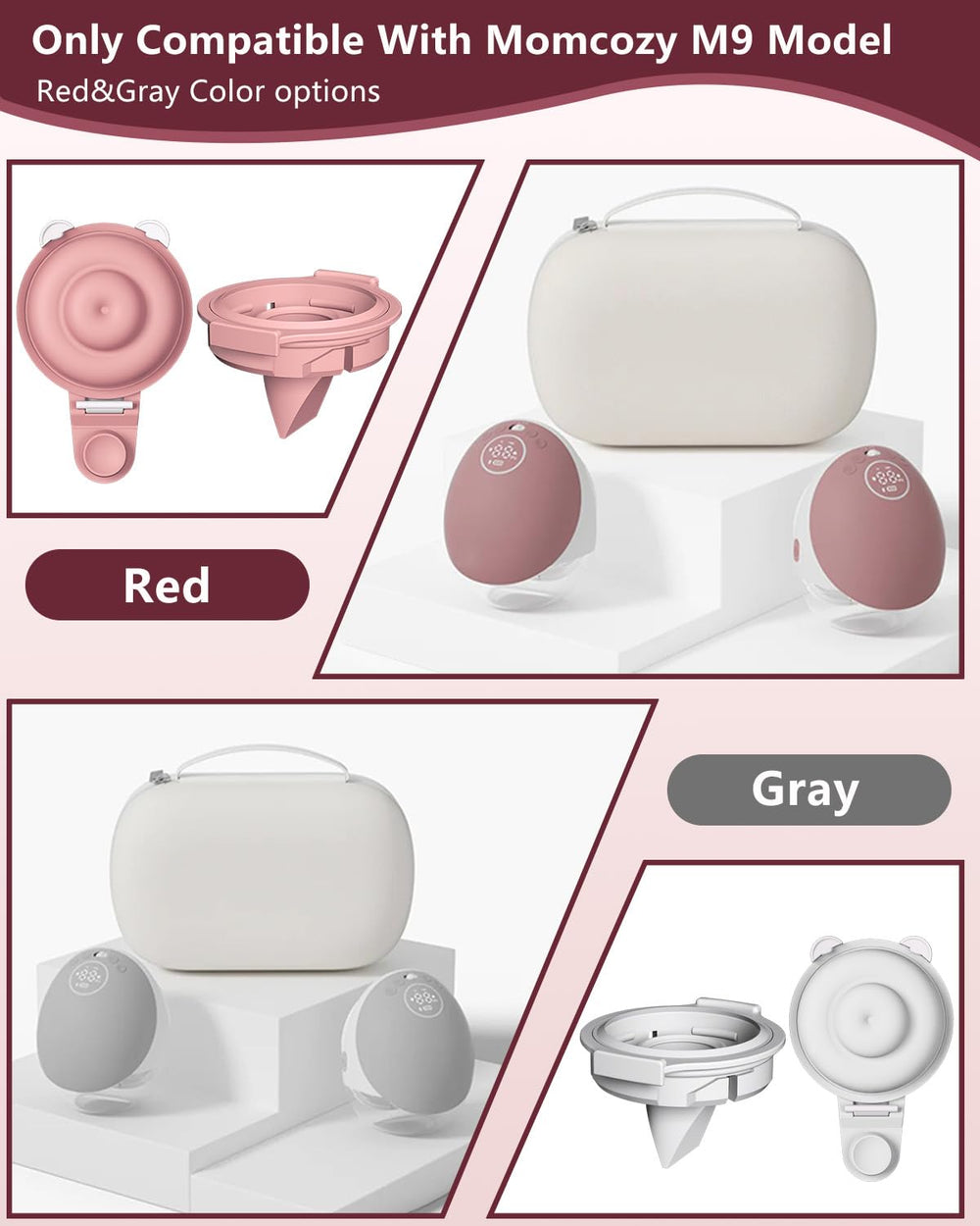 IVARONAL M9 double-layed diaphragms in red and gray for strong suction.