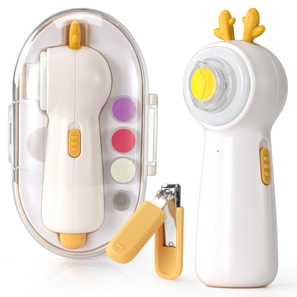 IvyWind baby nail file with clipper and LED light, gentle nighttime care.