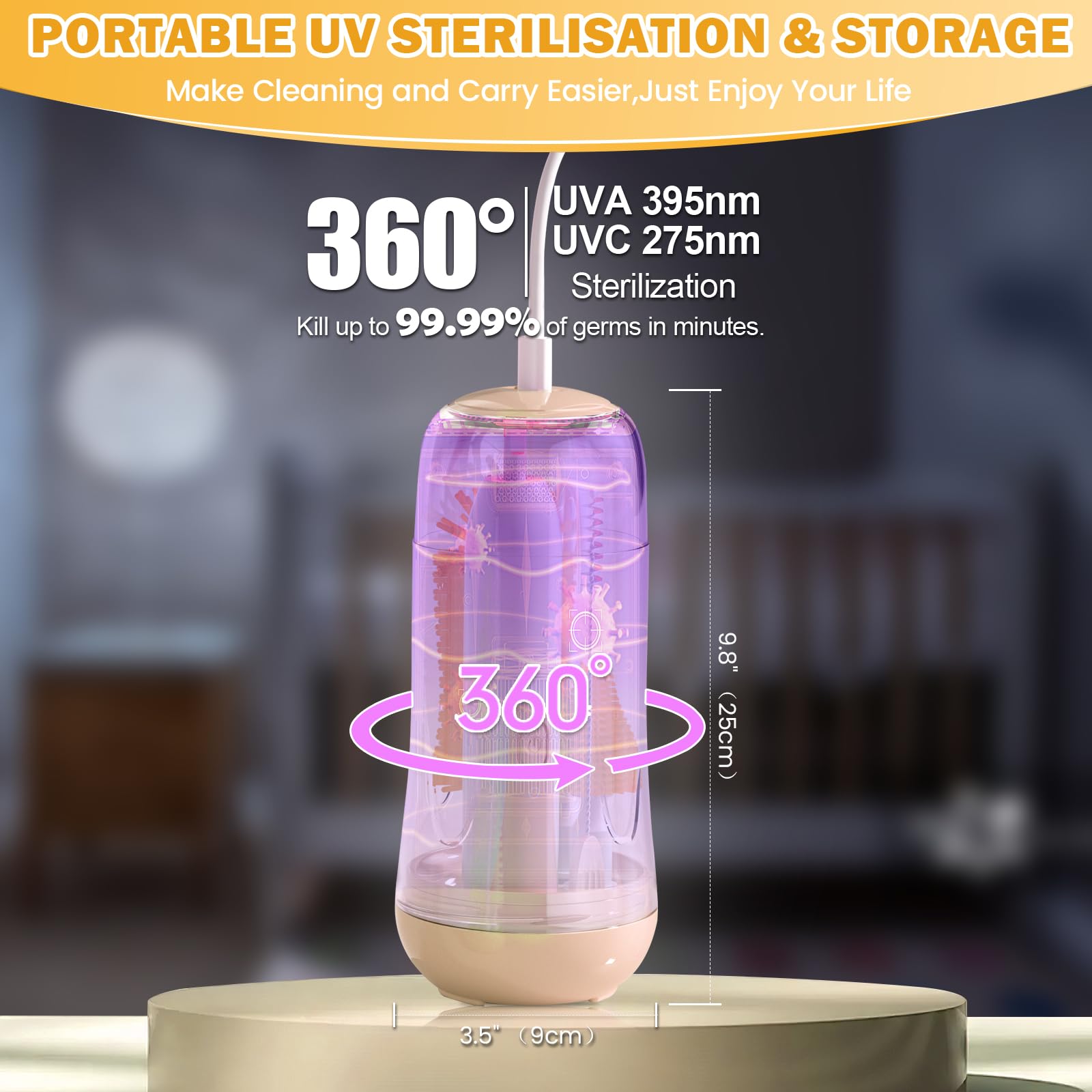IvyWind UV sterilization lid highlighted as germ-reducing feature