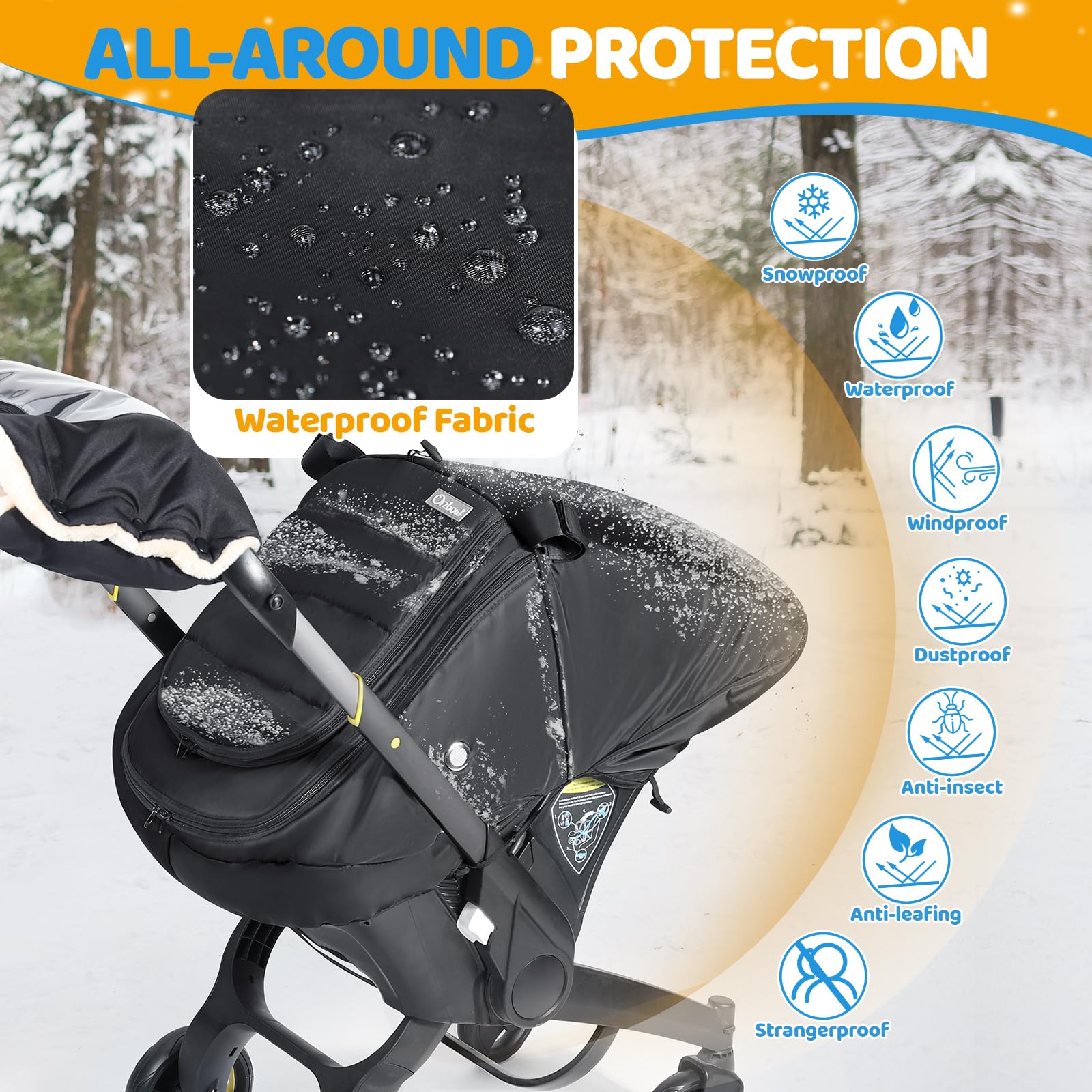 IvyWind car seat cover with breathable mesh window improves airflow for baby comfort.