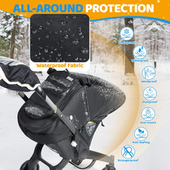 IvyWind car seat cover with breathable mesh window improves airflow for baby comfort.