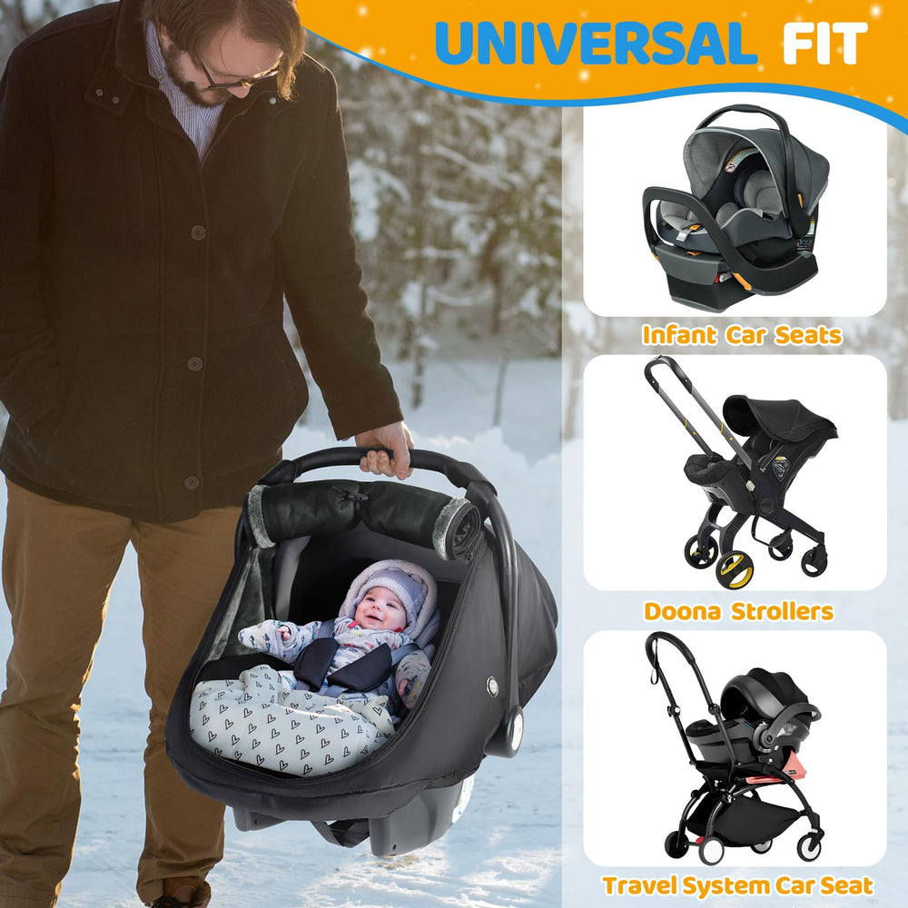 IvyWind baby car seat cover vents and hook-loop top for safety and airflow.