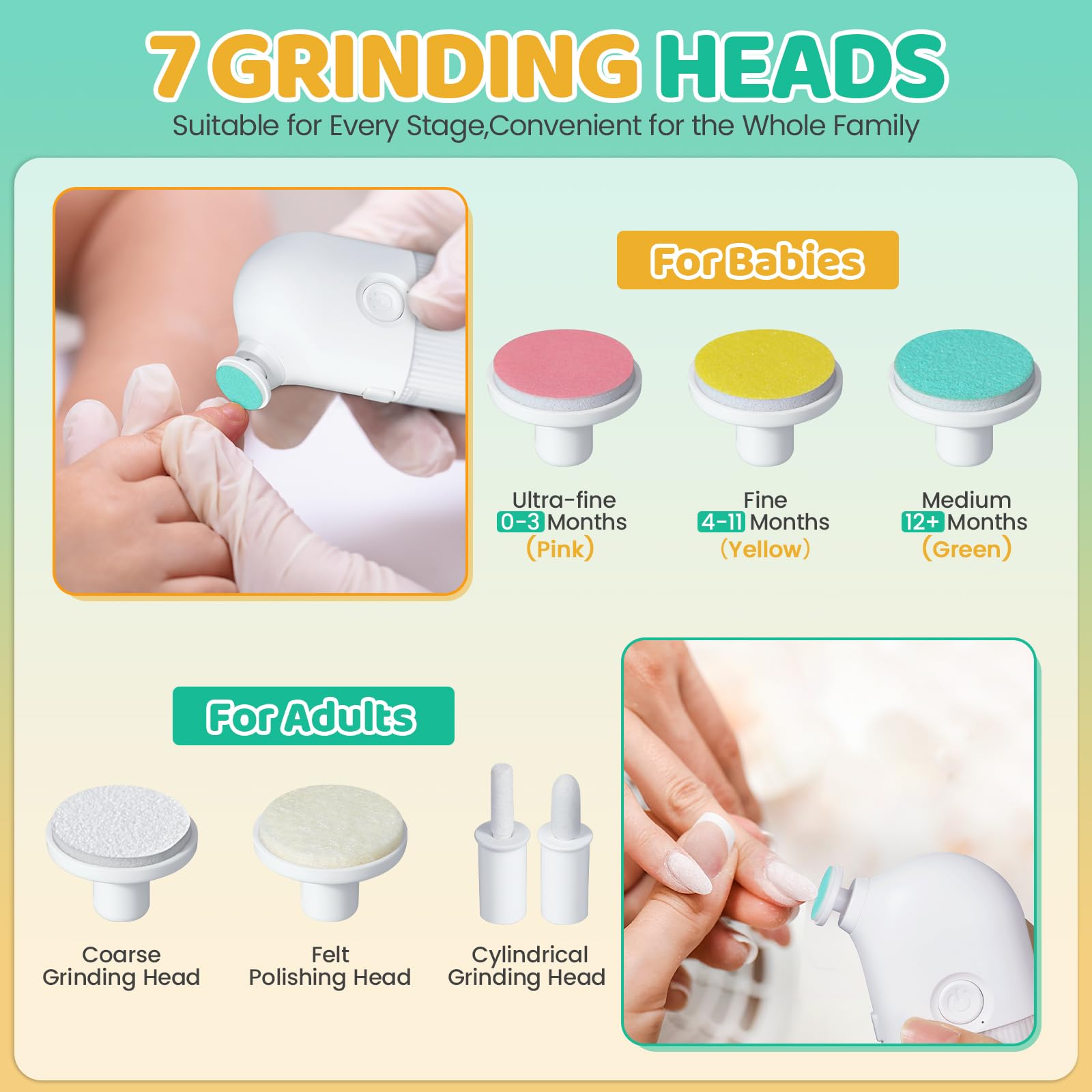 IvyWind Nail File offers two speeds for gentle infant care and quicker adult use