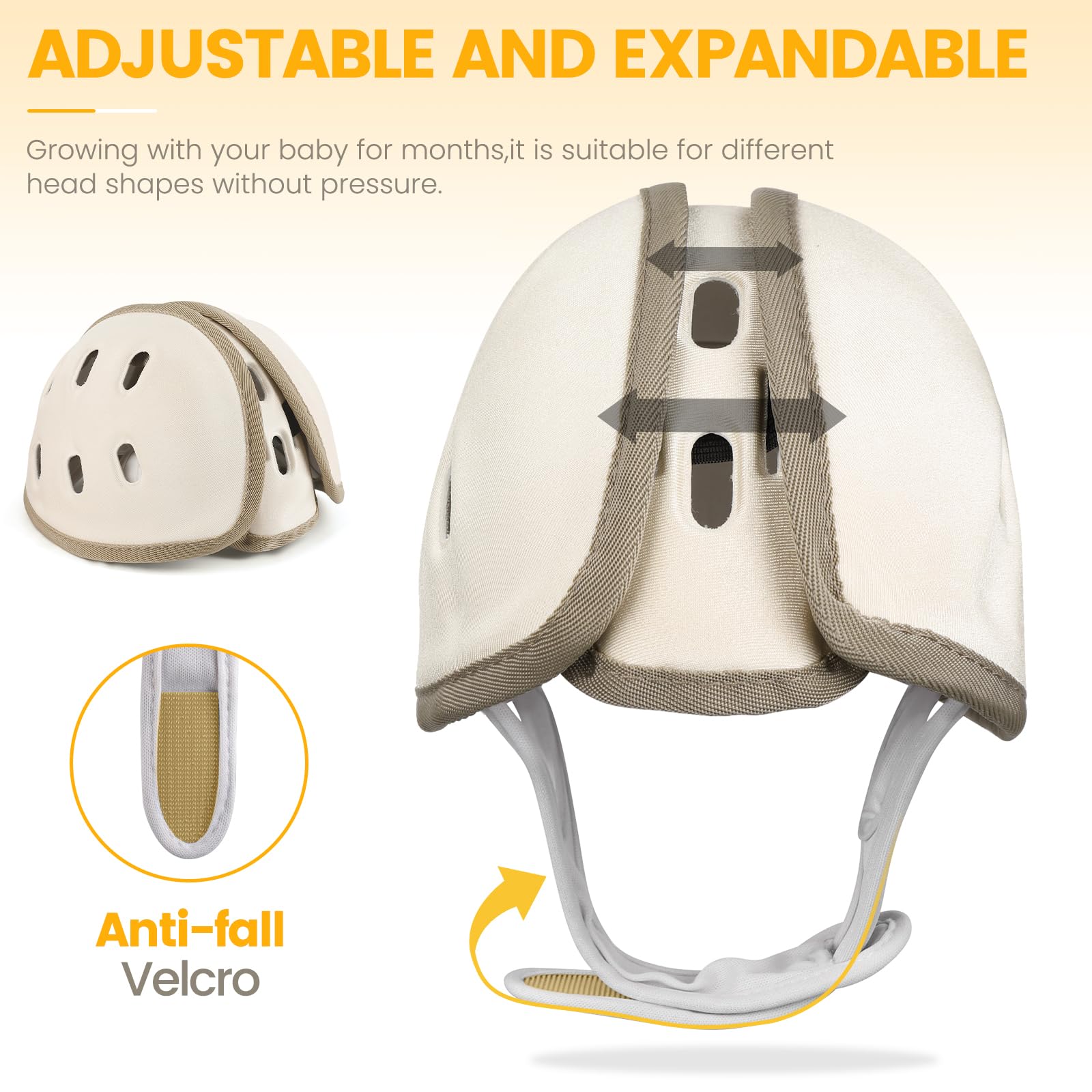 IvyWind baby safety helmet, side view with adjustable strap for a comfortable fit