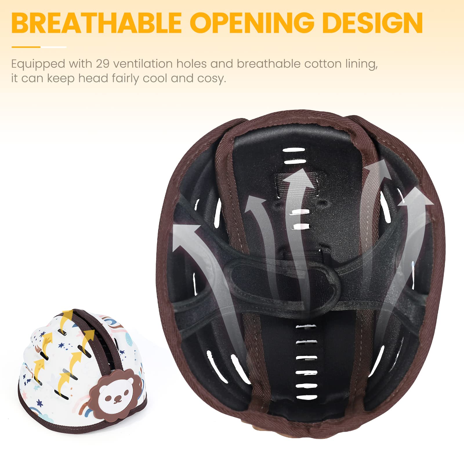 IvyWind baby safety helmet with dinosaur design keeps little explorers safe