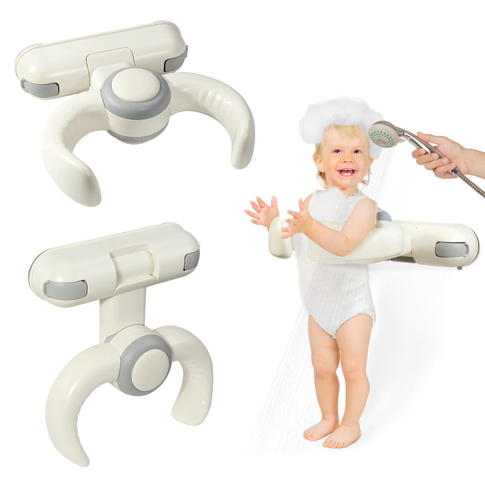 IvyWind Baby Shower Stand wall-mount folds flat for space-saving convenience.