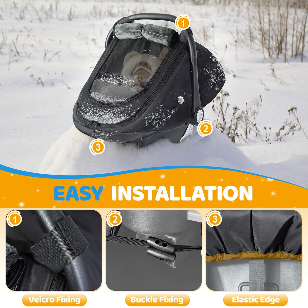 IvyWind car seat cover double-opening front zip for easy access.