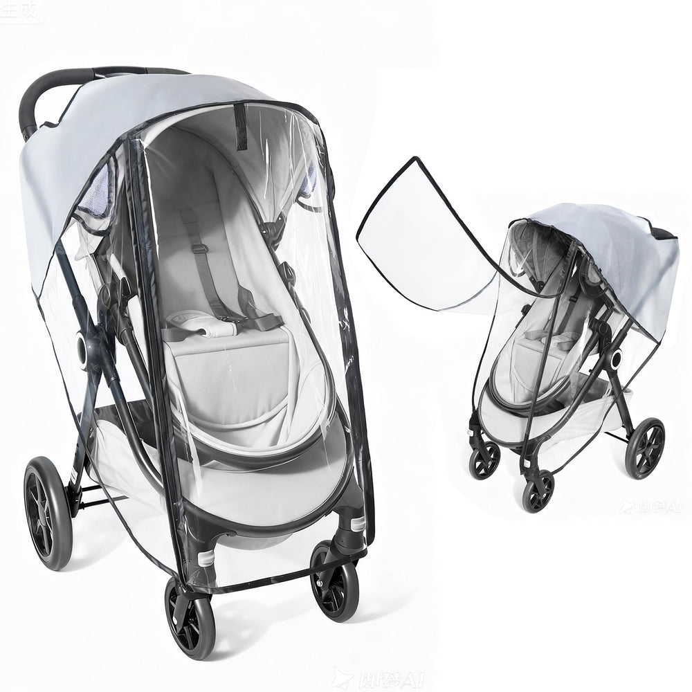 IvyWind Clear Stroller Rain Cover front view keeps baby visible and dry