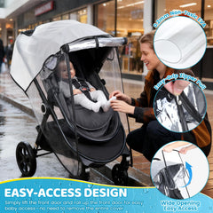 IvyWind Clear Stroller Rain Cover side view with breathable design