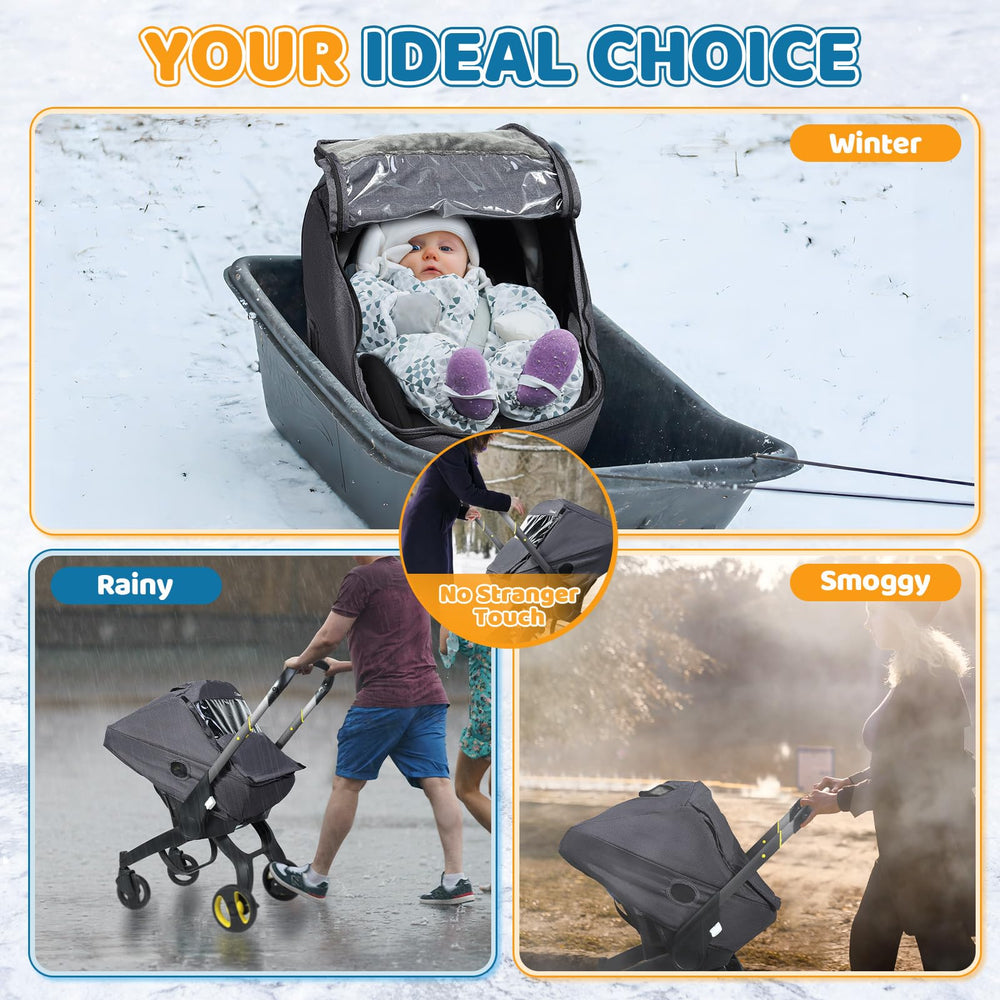 IvyWind grey weatherproof canopy shields against snow, wind, and rain.