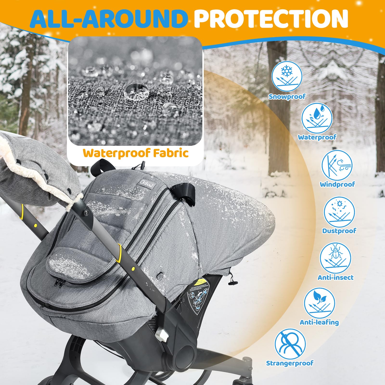 IvyWind infant car seat cover with breathable mesh window for airflow