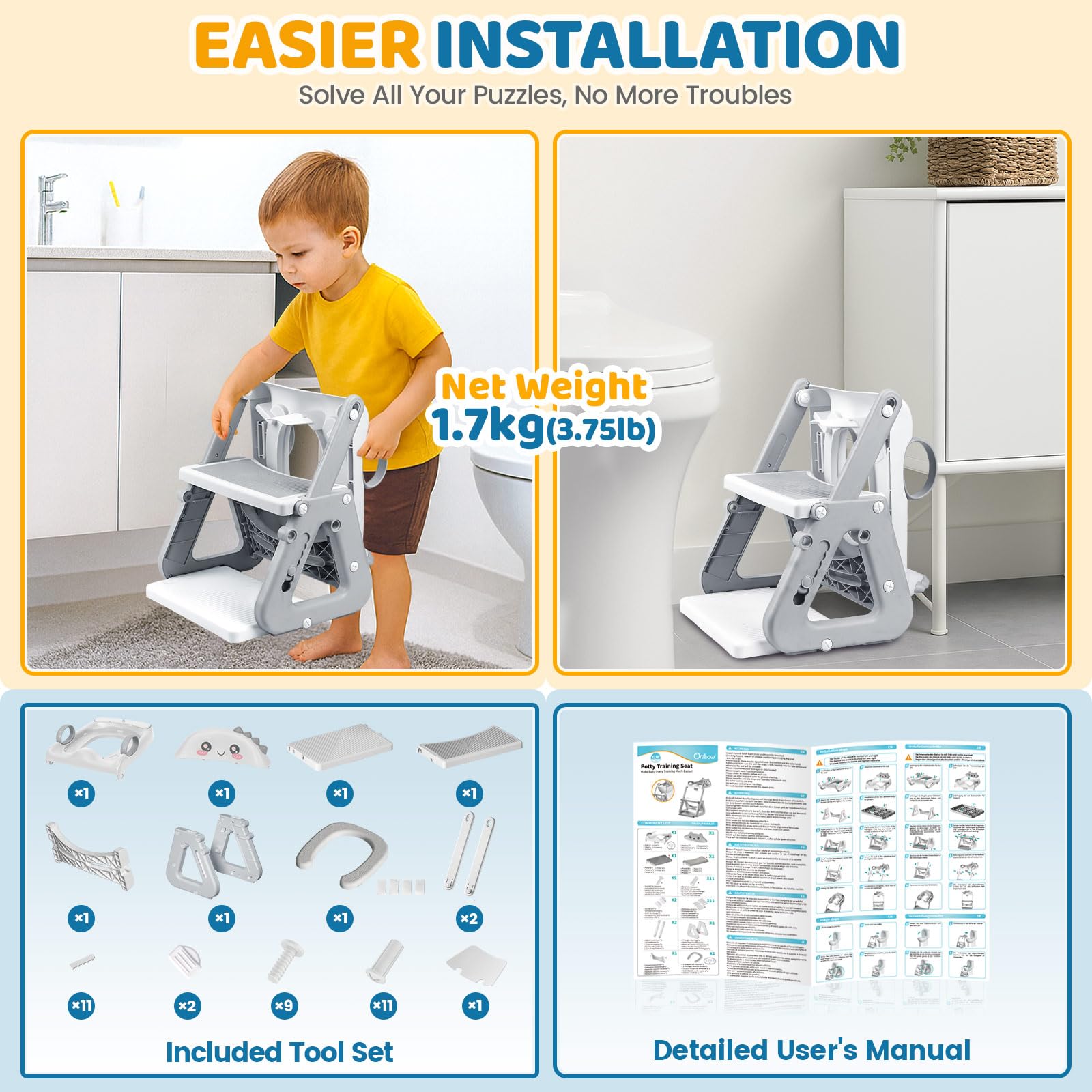 IvyWind non-slip base mats keep the seat secure on bathroom floors.
