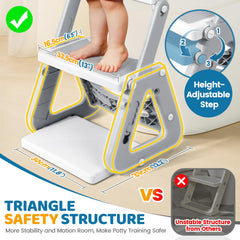 IvyWind potty seat highlighting wide steps and safety handles for easy training.