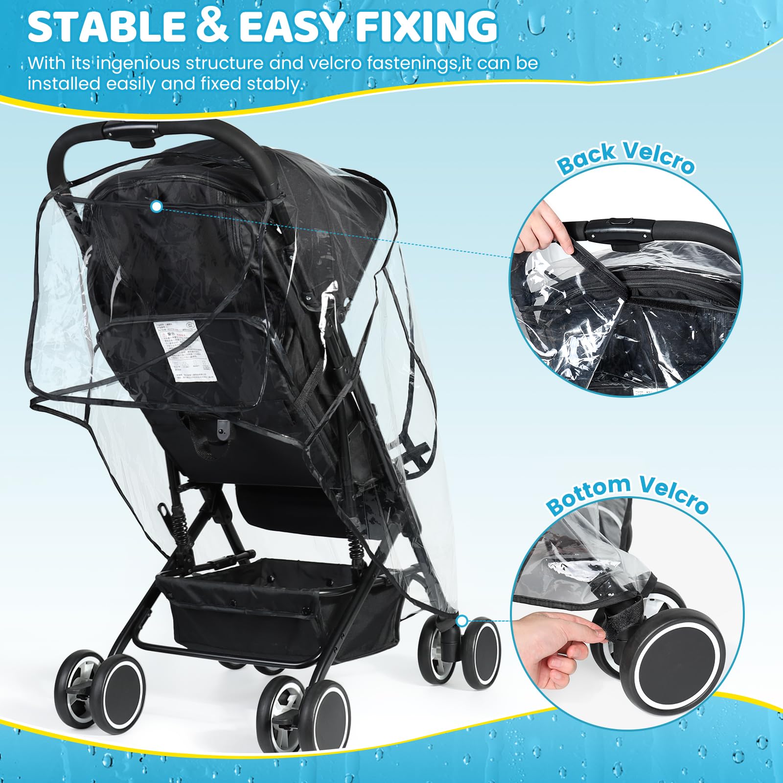 Retractable nylon straps and Velcro closures ensure a secure universal fit.