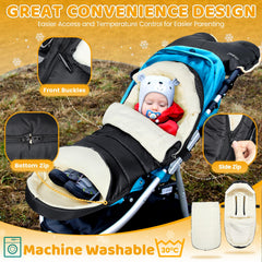 IvyWind footmuff back L-shape design secures on stroller