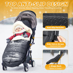 IvyWind footmuff zipper area showing two-way zipper for easy diaper changes